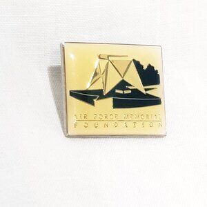US Air Force Memorial Foundation Lapel Pin 3/4" Yellow Black